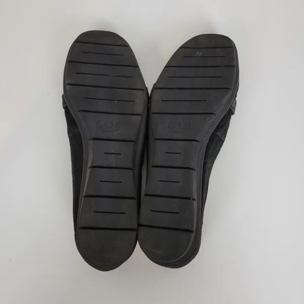 SOUL Naturalizer Lindsay‎ Womens Shoes Size 9 Black Suede Leather Slip On Flats - Image 8