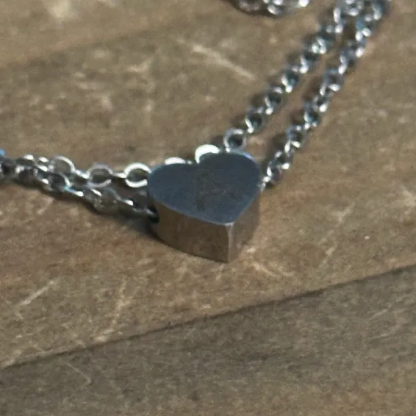 Stainless steel double chain heart shaped letter A anklet - Image 4
