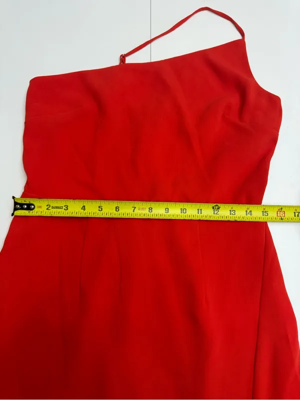 Lovers + Friends Red Asymmetrical One-Shoulder Midi Dress Size M - Image 7