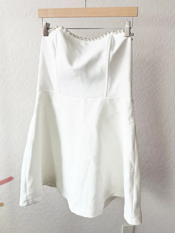 Altar'd State White Strapless Mini Dress - Image 3