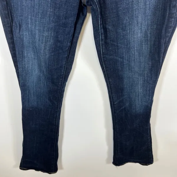 American Eagle Stretch Bootcut Jeans Dark Wash Sequin Back Pocket‎ Size 12 Tall - Image 4