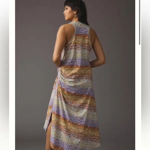 ANTHROPOLOGIE Daily Practice Purple Motiff Treasure Dress size small - Image 9
