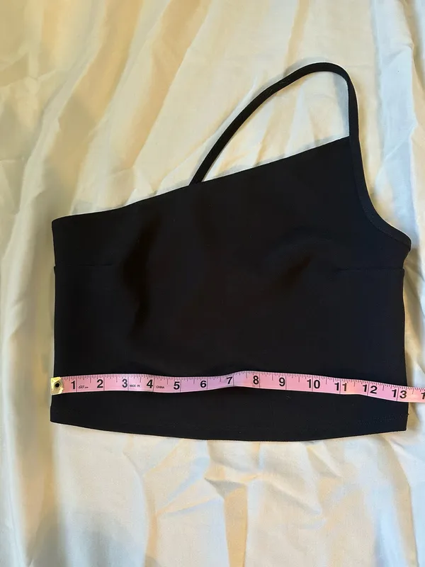 Abercrombie & Fitch One Shoulder Black Crop Tank Top - Image 4
