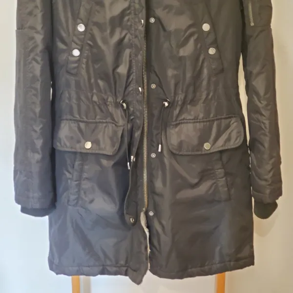 1 Madison Coat Parka Expedition Heritage Media Black Rutched Cargo Jacket - Image 14