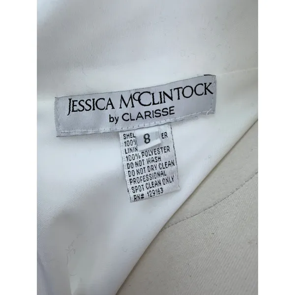 NWT Jessica McClintock by Clarisse Gown Ivory Lace Sequin Open Back 8 - Image 4