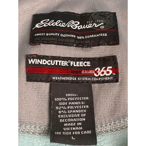 Eddie Bauer 365 Polartec windcutter fleece‎ Vest womens sz L Blue Green Gray - Image 11