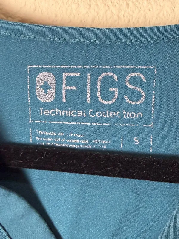 FIGS Catarina One Pocket Scrubs Top Teal Size Small - Image 3