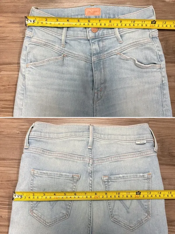 MOTHER Dazzler Yoke Front Ankle Jeans 25 Lots of Free Hugs Light Wash $238 - Image 7