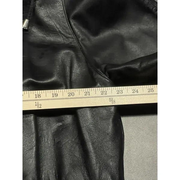 Images By Damselle Black‎ Leather Coat Vintage Women's Sz XL -200 - Image 11