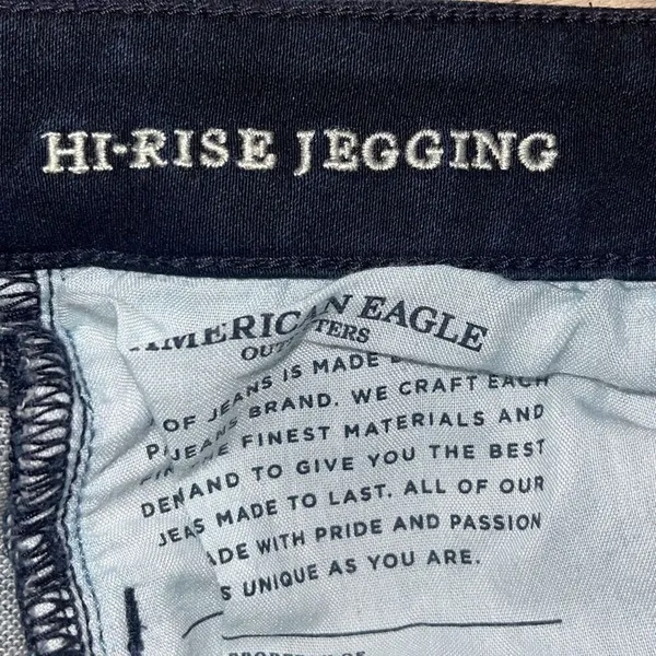 American Eagle Womens Super Stretch X4 Distressed High Rise Jegging‎ Dark Wash 6 - Image 6