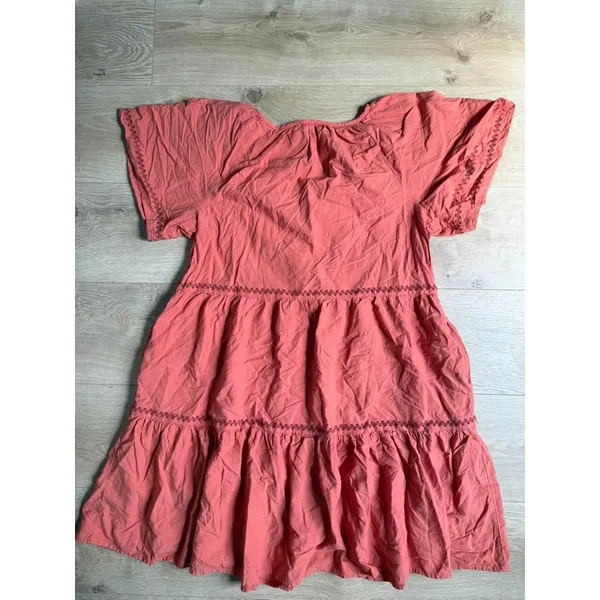 EUC Beach Lunch Lounge Collection Embroidered Tiered Midi Dress Size M Boho - Image 2