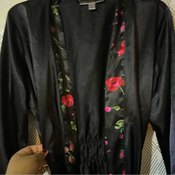 Megan Taylor intimates robe SZ M Black Size M - Image 3