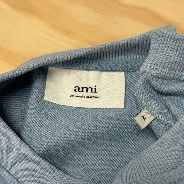 AMI ALEXANDRE MATTIUSSI Blue‎ Ami De Cœur Sweatshirt In 459 Light Blue Medium - Image 8