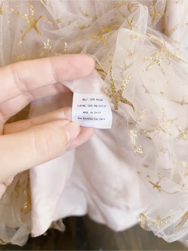 Joanna August • BHLDN Brenda Long Star Gown strapless champagne tulle glitter - Image 12
