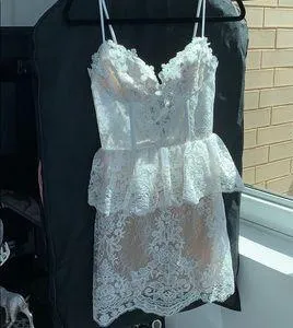 Revolve v chapman poppy lace mini dress in white. Size XS. - Image 6