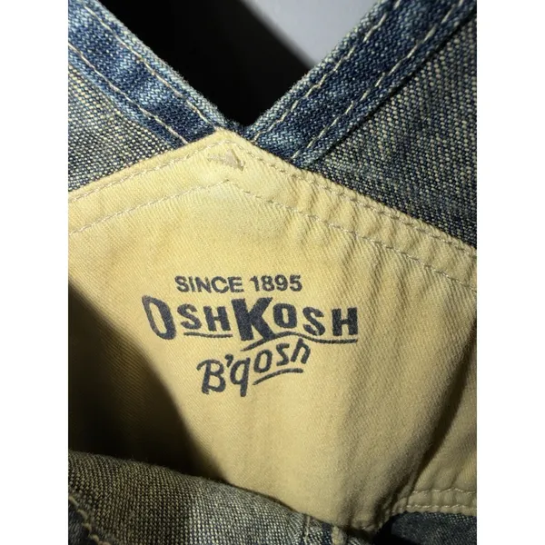 Vintage OshKosh Vestbak‎ Blue Denim Bib Overalls Kids Unisex Size 6 S - Image 6