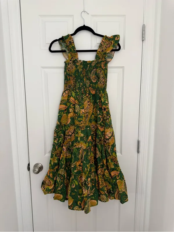 Kourt Calypso Tropical Smocked Tiered Dress Women’s Extra Small - Image 2