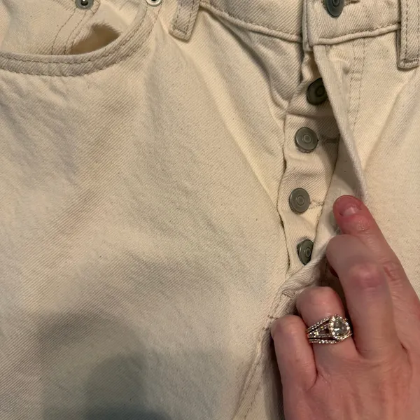 Zara Origins Straight Leg Denim Jeans Cream Off-White Women Size 31 - Image 2