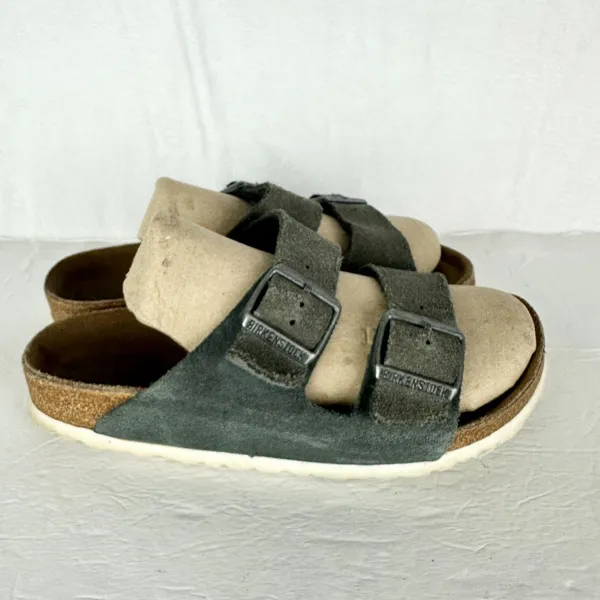 Birkenstock Women's Arizona Suede Leather Sandals Size 7 Grey - Image 2
