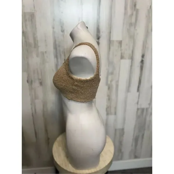 If It Were Me Teddy Lounge Set XS | Fuzzy Bralette & Wide Leg Pants | Cozy Tan T - Image 7