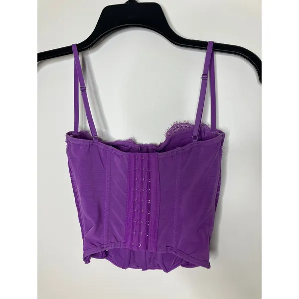 Out from under urban outfitters purple corset top women's size small lace trendy - Image 7