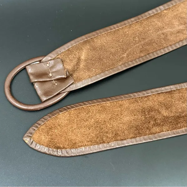 Vintage Unsigned Brown Soft Genuine Leather Women’s Dress Belt Size One Size - Image 6