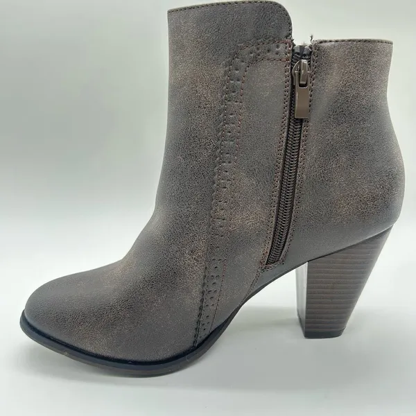 Forever Boots Womens 10 Brown Camila-65 Block‎ Heel Ankle Booties NEW - Image 2