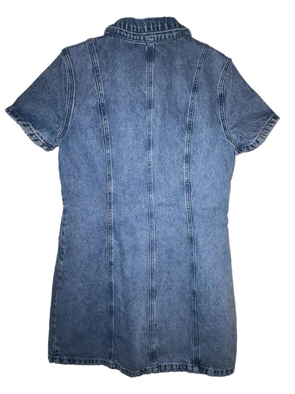 Anthropologie Pilcro Short-Sleeve Denim Button-Front Mini Dress Size 14 - Image 9