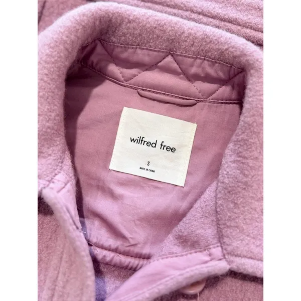 Aritzia Wilfred Free Womens Shirt Jacket Pink Autumn Merino Wool Shacket Small - Image 4