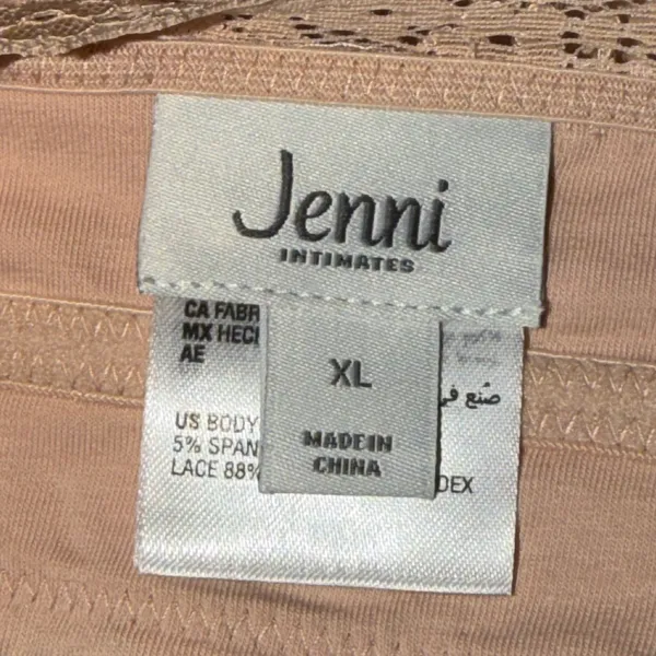 Jenni Intimates Womens XL Chai Peach Lace Trim Cotton Blend Bralette 100120857 - Image 5