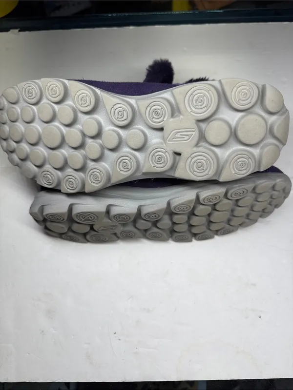 Skechers on-the-go Purple leather Suede Plush-Lined Winter Boots 8.5 slip on - Image 11