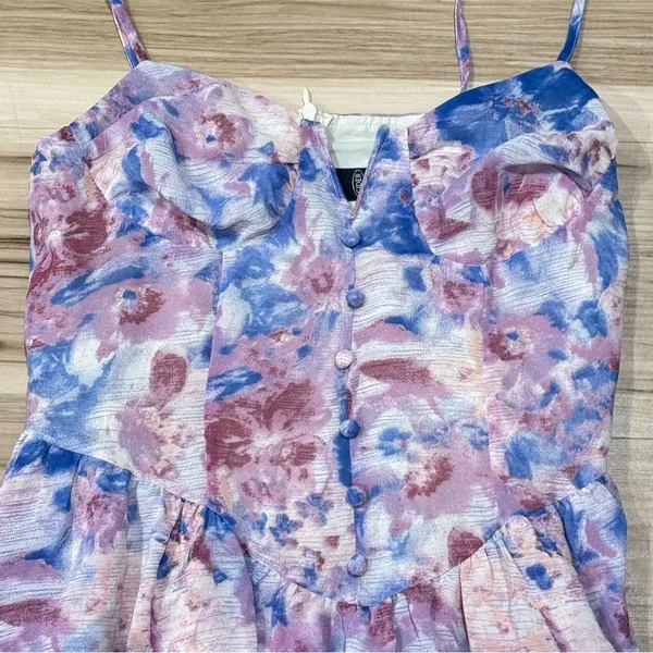 Cider Floral Ruffle Layered Corset Mini Dress Women’s Small - Image 3