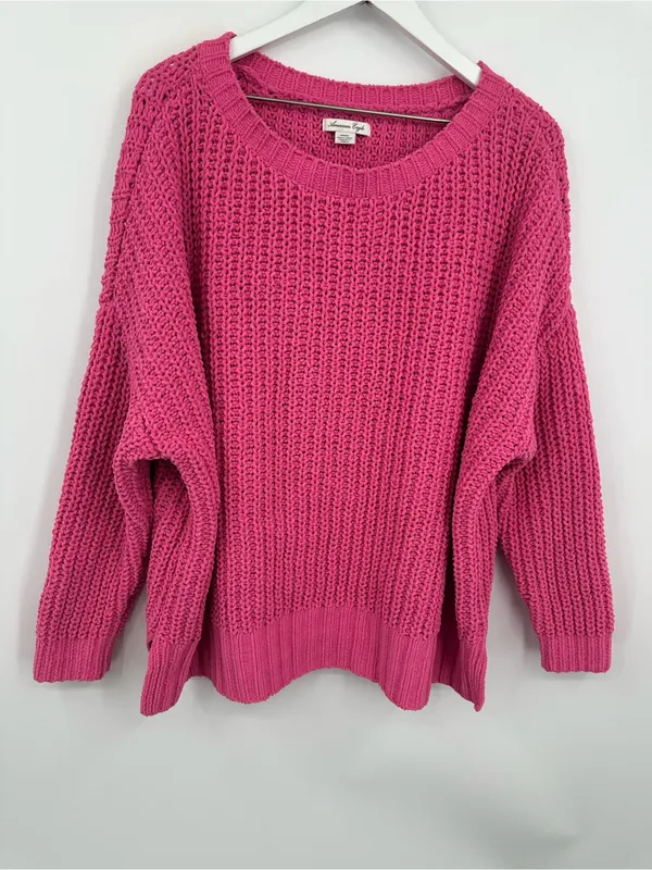 American Eagle Outfitters Pink Boho Baggy Sweater Size Medium - Image 8