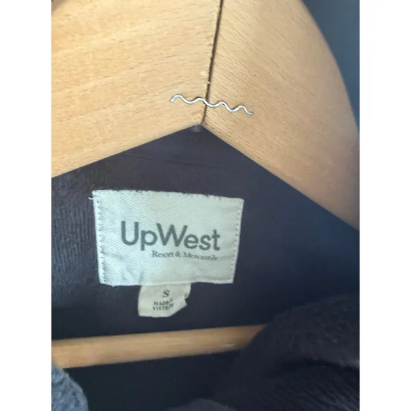UpWest‎ Resort & Mercantile Womens Small Gray Cropped Snap Mock Neck Sweatshirt - Image 3