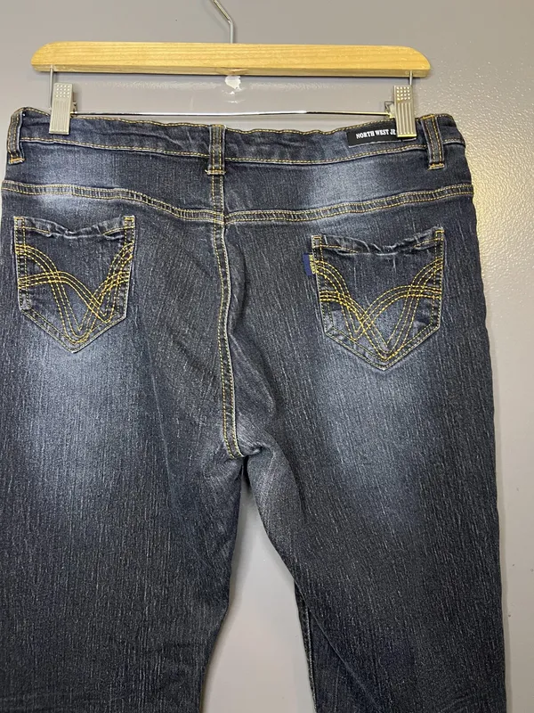 North West Jeans Womens 10 Blue Dark Wash Mid Rise Skinny Stretch Denim - Image 5