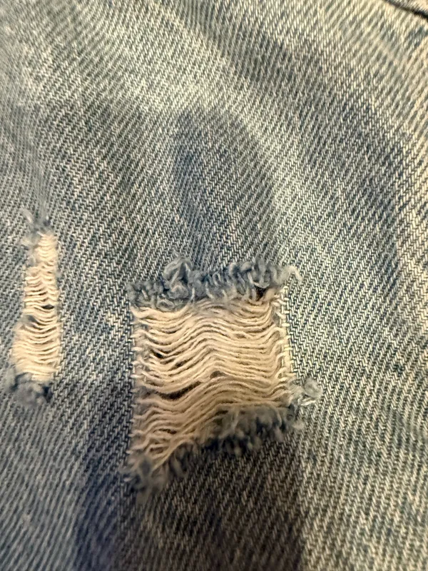 Old Navy Distressed Denim Jacket Light Wash - Image 4