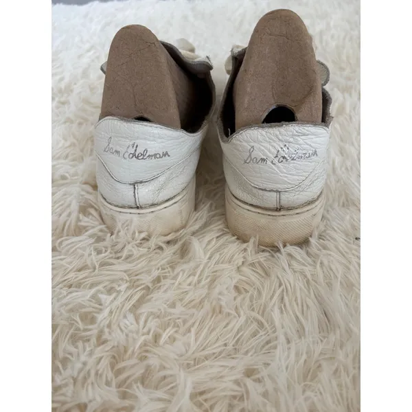 Sam Edelman White Leather Low Top Sneakers‎ Casual Shoes Women's Size 8 - Image 4