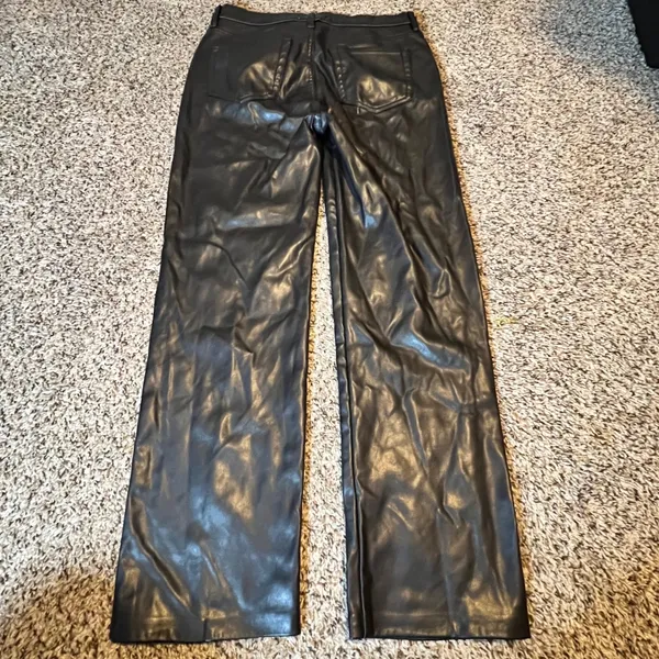 Altar'd State Black Faux‎ Leather High Rise Straight Leg Pants Size 28/7 DJ23585 - Image 8