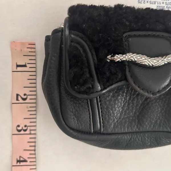 aimee kestenberg fierce and fab shearling chain leather flab mini micro purse - Image 9