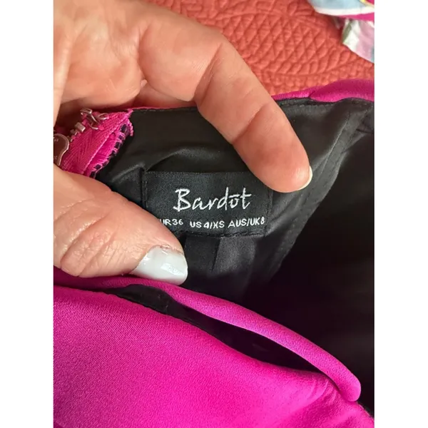 BARDOT HOT PINK PIN UP DRESS SIZE 4 Barbiecore Bodycon - Image 5