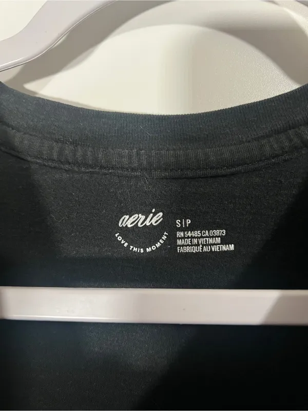 Aerie Crewneck Boyfriend Tee in Black Size Small Baggy Goth - Image 2