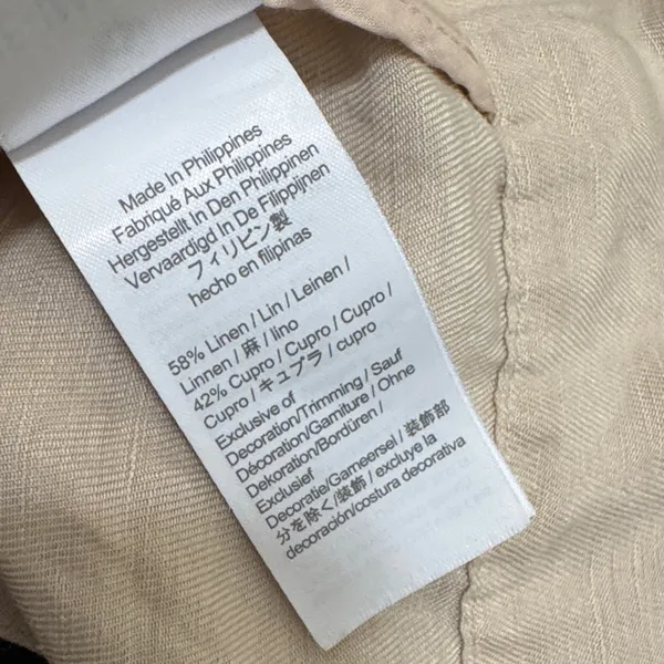 J. Crew Size 12 Beige Puff Sleeve Linen-Cupro Blend Mini A-Line Dress Pockets - Image 8