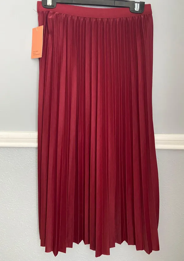 New Mix Burgundy Midi Skirt - Image 4