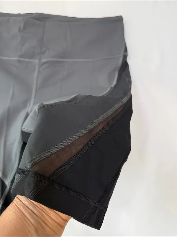 lululemon athletica Two-Tone Gray & Black High-Rise Bike Shorts - Image 8