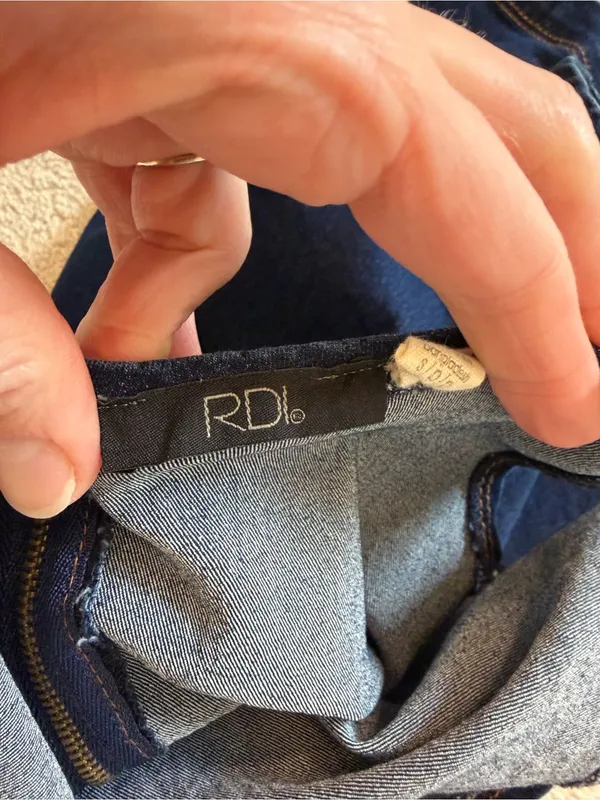 RDI Dark Wash Denim Bodycon Mini Dress Small Back Zip Y2K - Image 4