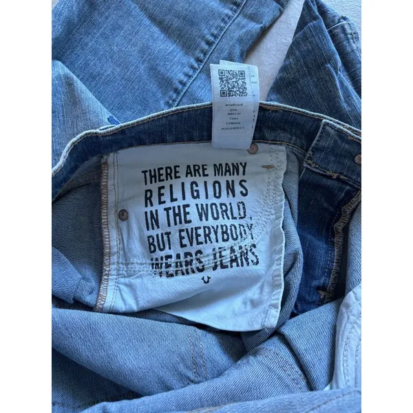 True Religion Jeans‎ Womens Sz 32 Cameron Slim Boyfriend Blue Embroidered Y2K - Image 10
