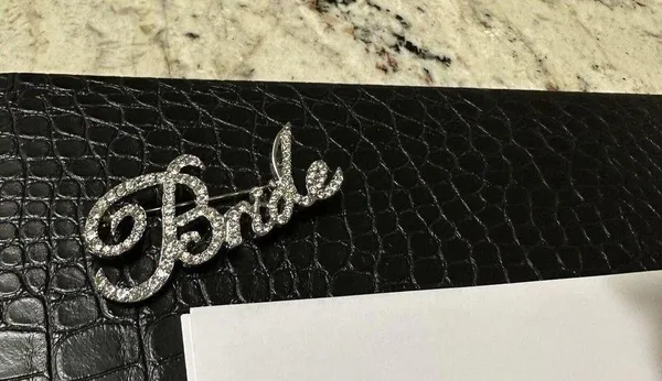 Silver Tone Bride Rhinestone Brooch Pin NWOT For bachelorette Party Or Wedding - Image 6