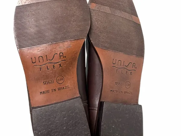 UNISA Flex Brown Leather Knee High Boots Made in Brazil Size 9.5 - Image 9