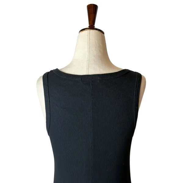 Kondi‎ Bodysuit Women Medium Black Ribbed Knit Cotton Scoop Neck Tank Luxury - Image 7