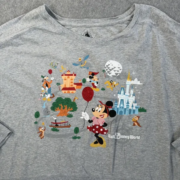 Disney Walt Disney World Minnie Mouse & Friends Park Icons Sweatshirt Womens XXL - Image 2